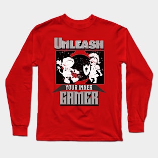 Unleash Your Inner Gamer Character Silhouette Long Sleeve T-Shirt